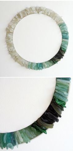 two pictures of the same necklace with different colors