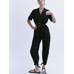 Nwt Zara Poplin Cargo Jumpsuit Size Xs Oversized Missing Belt Black Relaxed Fit Jumpsuit For Workwear, Utility Jumpsuits And Rompers For Summer Workwear, Black Utility Jumpsuit For Workwear, Casual Zara Jumpsuits And Rompers For Work, Zara Cotton Jumpsuits And Rompers For Work, Zara Cotton Jumpsuit For Work, Zara Cotton Jumpsuits And Rompers With Pockets, Cargo Jumpsuit, Zara Jumpsuit