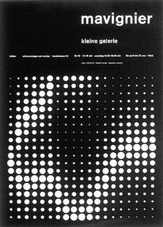 a black and white poster with dots on it that says mavignier keine galarie