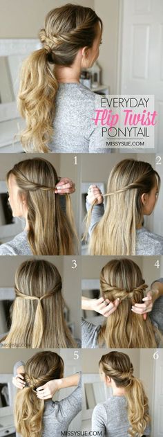 These 12 hairdos are super easy to do and especially when I'm lazy. Definitely pinning for later! #hairdo #hairstyles #hairstyleideas #hairstylesformen Easy To Do Hairstyles, Easy Hairdos, Twist Ponytail, Great Hairstyles, Work Hairstyles, Short Hairstyle, Everyday Hairstyles, Ponytail Hairstyles