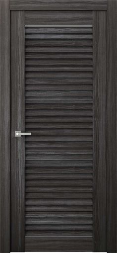 an image of a wooden door with slats on the front and side paneling