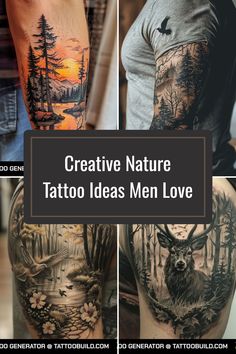 some tattoos that are all different colors and designs