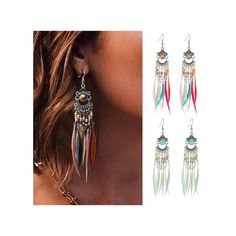 PRICES MAY VARY. Boho Earrings Set - multicolor bead bohemian earring with cute colorful bead and feather tassel,vintage silver earring, make you more charming and elegance. Cute carved Earrings with beads - High quality alloy and silver plated, lead-free&nickel-free. Lightweight and easy to wear and take off by the flexible clasp Colorful bohemian earrings are suitable for various important occasions, such as parties, travel photos, dates, holiday gifts, daily dressing, and item sharing Ideal G Teen Girl Jewelry, Earrings With Beads, Vintage Silver Earrings, Birthday Party Gifts, Colorful Bohemian, Bohemian Colors, Womens Jewelry, Colorful Feathers, Birthday Party Gift