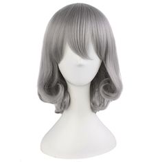 PRICES MAY VARY. 100% Brand New Material :100% Kanekalon Fiber Length: Approx 45cm/ 18 inch Wig Cap Size: The maximum circumference Approx 20~21inch/51~53cm(Exist 1~2cm normal error), the size of wig cap is adjustable Package included:1 Wig 1.Our wig product is made of Kanekalon Fiber which is a thermostable material and called "High-temperature resistance Fiber". It can be curled or straightened by electronic hair stick under 120℃, generally, the suitable temperature is around 70℃-90℃. In addit Wigs Silver, Hair Color Guide, Straighten Hair, Silver Grey Hair, Grey Wig, Hair Anime, Cheap Hair Products, Short Straight Hair, Grey Hair Color