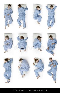 multiple images of people sleeping in pajamas