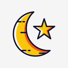 the moon and star are on top of each other