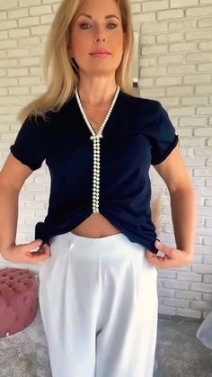 How To Style Pearls, Tshirt Dress Outfit, Diy Clothes Videos, Fashion Tshirt, Short Blouses, Cozy Knit Sweater, Fashion Face Mask, Fashion Hacks Clothes, Swimsuit Fashion