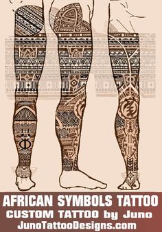 the african symbols tattoo is shown in this poster