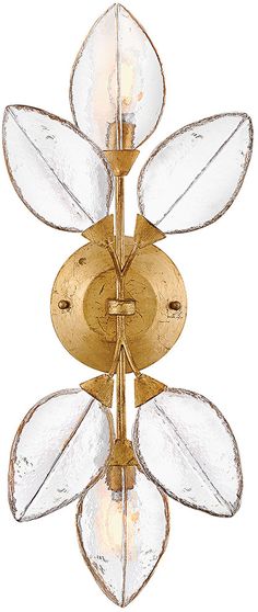 an image of a light fixture with glass petals on the front and back of it