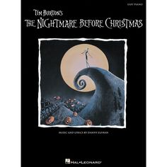 the nightmare before christmas by tim burton's album cover art print on black paper