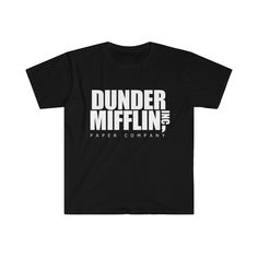 Dunder Mifflin Paper Company unisex T-Shirt from The Office. A casual T-Shirt is great for a simple gift to your friends and family, and also for casual wear while watching your favorite Scranton-based Paper Company TV show TulaCraftDesigns is a Women Owned Small Business (WOSB) run by Emma and based out of Chicago, IL. We are Office aficionados and have a passion for providing great products for everyday use and a little bit of fun. Thank you for supporting my small business! Details: .: 100% r The Office Serie, Dunder Mifflin Shirt, The Office Merch, Doctor Outfit, Dwight Schrute, Dunder Mifflin, Simple Gift, Michael Scott, Fame Dr