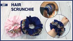 three different types of hair scrunchies are shown