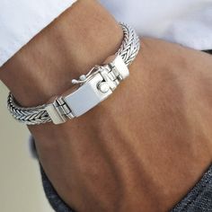 Mens Sterling Silver Bracelets, Big Bracelets, Men's Bracelets, Mens Bracelet Silver, Sterling Silver Mens, Mens Jewelry Bracelet, Silver Man, Nail Art Design, Bracelet Sizes