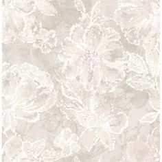 Allure Floral Wallpaper in Blush from the Celadon Collection by Brewster Home Fashions Modern Floral Wallpaper, Blue Floral Wallpaper, Brewster Wallpaper, A Street Prints, Lavender Floral, Blush Tones, Soft Purple, Burke Decor, Modern Floral