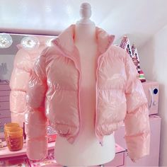 Nwot. No Flaws. Get It Fast With 1-3 Day Priority Mail Shipping. Orders Are Packed & Shipped Same Day! Pink Bubble Coat, Light Pink Puffer Jacket, Light Pink Jacket, Pink Puffer Jacket, Shein Jackets, Bubble Coat, Pink Bubbles, Y2k Clothes, 1940s Dresses