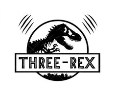 the logo for three - rex is shown in black and white, with an image of a