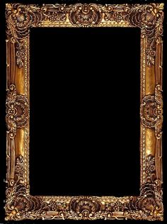 an ornate gold frame with flowers and leaves on the edges, against a white background