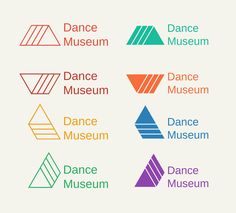 the logos for dance museum, dance museum and dance museum are shown in different colors