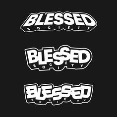 three stickers with the words bleeded society written in white on a black background