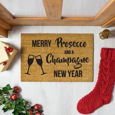 a christmas door mat with the words frohe weinhachten on it