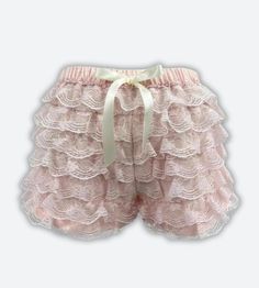 These lace ruffled shorts bring a touch of romance and charm to any outfit. Featuring delicate lace layers and a playful pink ribbon, they offer a whimsical yet stylish look. Perfect for pairing with a cropped top or cozy sweater, these shorts are ideal for those who love a feminine, coquette-inspired aesthetic. Comfor Wardrobe Coquette, Ruffled Shorts, Fall Sweaters For Women, Crop Pullover, Denim Hoodie, Jogger Pants Casual, Inspired Aesthetic, Lace Layers, Long Bodycon Dress