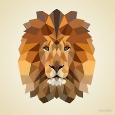 a lion's head made up of geometric shapes