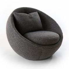 Thayer Coggin Milo Baughman Good Egg Swivel Chair Front The Good Egg, Round Swivel Chair, Upholstery Ideas, Small Lounge, Chic Chair, Dream Furniture, Elegant Chair, Round Chair