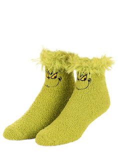 PRICES MAY VARY. Size: Standard COZY MATERIAL: Made from 99.4% polyester for a soft, fuzzy feel. EMBROIDERED DETAILS: Features the iconic Grinch with detailed embroidery. VERSATILE WEAR: Perfect for lounging, holiday events, or as a gift. FITS MOST SIZES: Designed to fit shoe sizes 7-12 comfortably. Sneak Around in Style The Grinch knew that he couldn't just show up at all of the houses of the Whoville Who's-Whos and snatch their stuff without a disguise. No! He knew he had to up his game with s The Grinch Costume, Grinch Costume, Grinch Mask, Grinch Stuff, Grinch Costumes, Dr Seuss The Grinch, Grinch Who Stole Christmas, Silly Hats, Green Socks