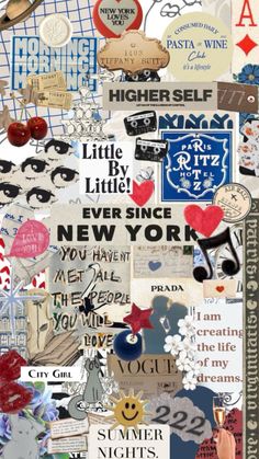 a collage of different types of stickers on a white background with the words new york