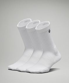 Women's Daily Stride Ribbed Comfort Crew Socks *3 Pack | Women's Socks | lululemon Work Yoga, Women's Socks, Dress Bra, Back Women, Lululemon Women, The Little Things, Business Casual Outfits, Travel Outfit, Left And Right