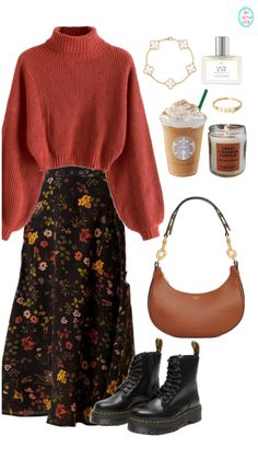 Skirt Sweater, Look Grunge, Mode Hippie, Modest Fashion Outfits, Mode Inspiration