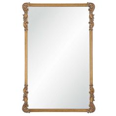 an ornate gold framed mirror on a white background