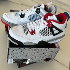 Brand New Youth Size 7 Aesthetic Jordan 4, Jordan 4s Retro, Cute Jordans, Jordan Shoes For Kids, Nike Air Jordan 4 Retro, Jordan 4’s, Pretty Sneakers, Nike Air Jordan 4, Jordan 4s