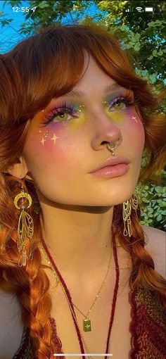 Hippie Makeup, Elegantes Makeup, Drag Make-up, Flot Makeup, Fest Outfits, Pride Makeup, Rave Makeup