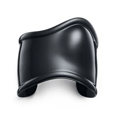 a black plastic object on a white background