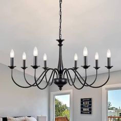 This French country chandelier features 8 curved arms and candle bulb holders. Perfect fit with different home styles, such as mid century, modern, farmhouse, rustic, contemporary, industrial, boho, minimalist, retro lighting fixture. It is perfect for rustic dining room chandelier light fixture, living room pendant lighting, bedroom chandelier, kitchen island lighting, foyer entryway entrance hanging light fixture, stairway candle chandelier. Modern Farmhouse Entryway Lighting, French Farmhouse Chandelier, Rustic Chandelier Dining Room, Candle Ceiling, Modern Farmhouse Entryway, Industrial Boho, Mid Century Modern Farmhouse, French Country Chandelier, Country Chandelier