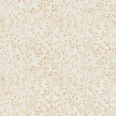 an old wallpaper with gold leaves and branches on white background stock photo - image