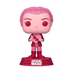 star wars pop vinyl figurine pinkie with heart in her hands on display