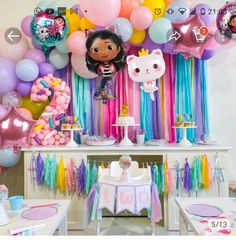 an image of a birthday party with balloons and decorations