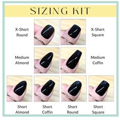 The Press On Nail Sizing Kit offers the best method for determining nail sizes, whether you prefer extra short square, round, or medium almond shapes, ensuring a perfect fit for your nails every time. Choosing the right size from the Press On Nail Sizing Kit, whether it's extra short square, round, or coffin shapes in medium almond or square, guarantees a flawless and comfortable wear experience. Details * Aillsa gel nail tips  * Hand painted upon order * Korean Gel Nail Product * Cute Spring/Summer Nails  How to Order: * Select desired shape and length * If selecting "custom", add sizes in personalization section * Add to cart and checkout * Orders processed within 2 business days Shipping * Ships in 1-5 business days * Default shipping is Ground Included with your order:  * File * Buffer Round Shape Press On Nails, Short Medium Round Fake Press On Nails, Rounded Square Dip Nails, Best Nail Shape For Short Nails, Short Round French Tip Nails Acrylics, Short Nails Shape Ideas, Nail Shapes For Short Nails, Short Almond Shape Nails, Medium Coffin Shape Nails