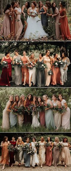 several different color palettes for the bridesmaid