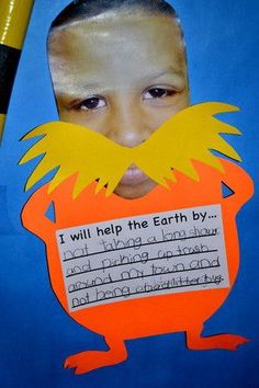 a child's paper cutout with the words i will help the earth by