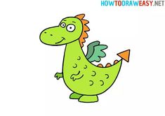 30 Easy Dragon Drawing Ideas - How To Draw A Dragon - Blitsy Cartoon Wings, Elementary Drawing, Chibi Dragon, Drawing Ideas For Kids, Night Fury Dragon