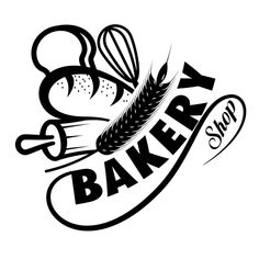 bakery shop logo with bread and flour