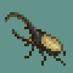 a pixellated image of a bug on a blue background