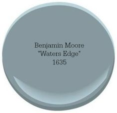 benjamin moore water's edge paint in light blue, with the words behrannn moore on it