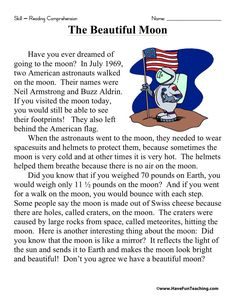 the beautiful moon with an american flag on it's head and text in english