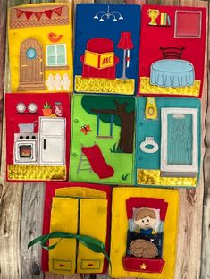 a close up of a child's play mat made out of felt