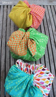 four different types of hair ties on top of each other in various colors and patterns