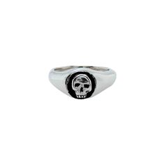 This dainty yet creepy submerged skull signet was hand-carved to give a sunken look. Made with 100% recycled 925 sterling silver. Signet Ring, Hand Carved, Silver Jewelry, 925 Sterling Silver, Sterling Silver, Ring, Silver, Quick Saves